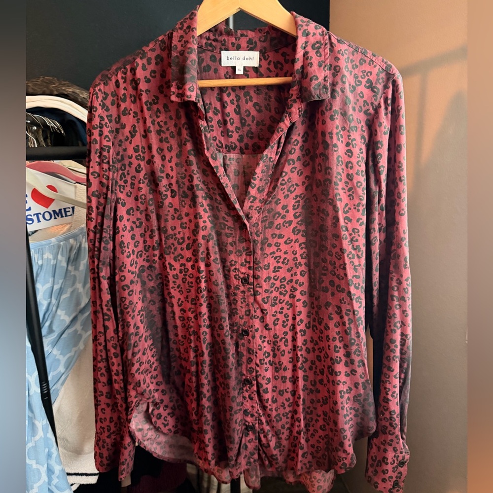 Red Leopard Print Women’s Shirt